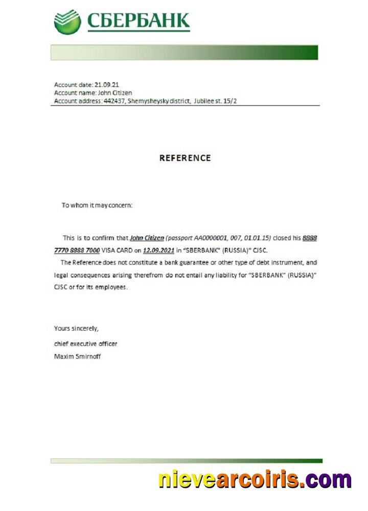 Russia Sberbank closure reference